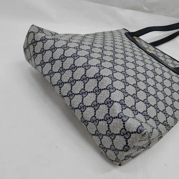 Gucci GG Navy PVC Leather Tote Bag